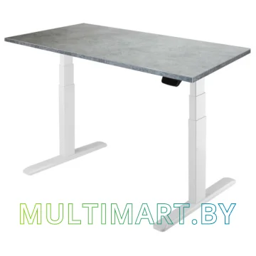 Стол для работы стоя ErgoSmart Unique Ergo Desk 1360x800x36мм (бетон Чикаго светло-серый/белый)